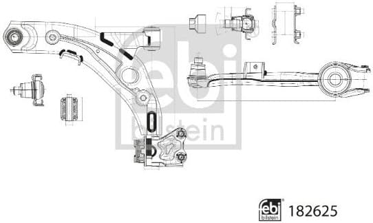 Control/Trailing Arm, wheel suspension 182625