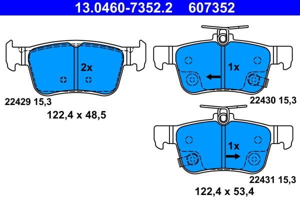 Brake Pad Set, disc brake 13.0460-7352.2