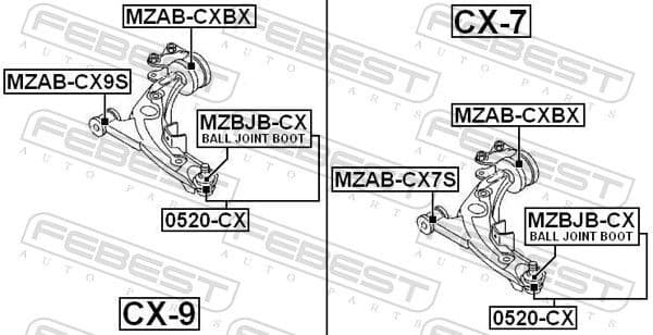 Mounting, control/trailing arm MZAB-CXBX - image 2