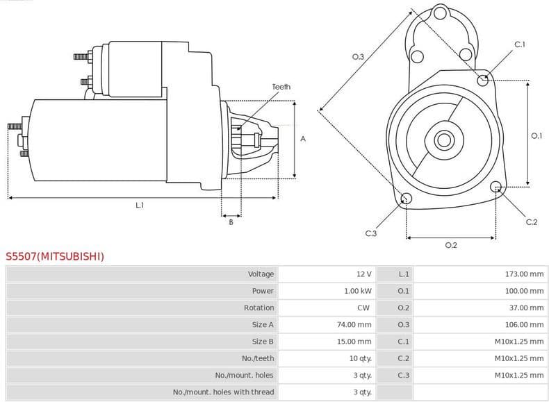 Starter Mitsubishi S5507(MITSUBISHI) - image 5