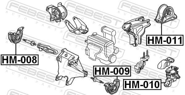 Mounting, engine HM-009