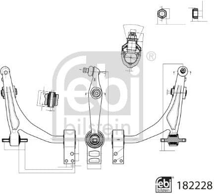 Control/Trailing Arm, wheel suspension 182228