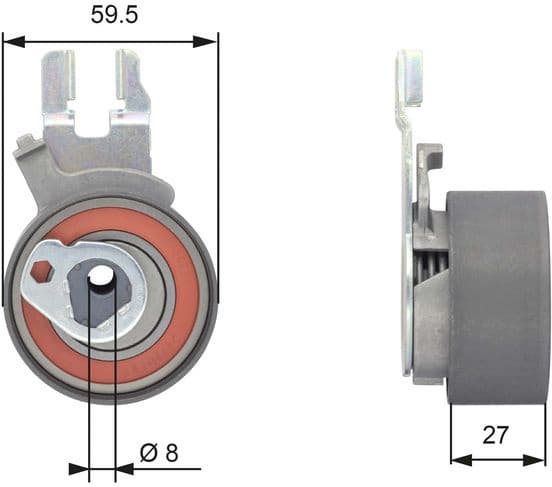 Tensioner Pulley, timing belt PowerGrip™ T43173