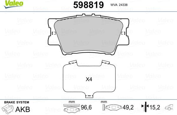 Brake Pad Set, disc brake 598819