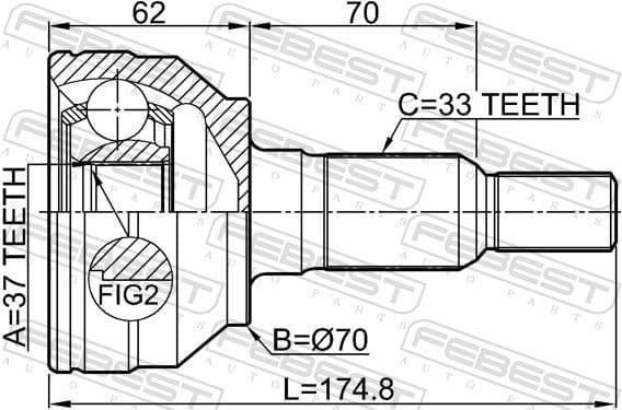 Joint Kit, drive shaft 3610-H3 - image 2