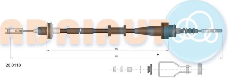 Cable Pull, clutch control 28.0118