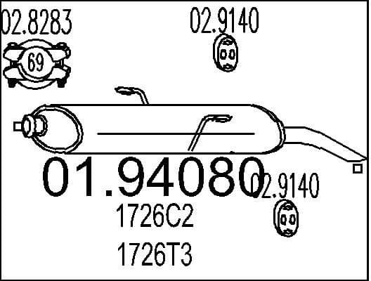 Rear Muffler 01.94080
