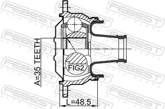 Joint, propshaft 0411-V75SHA - image 2