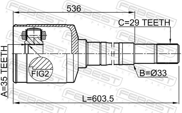 Joint Kit, drive shaft 0211-QR25MTRH - image 2