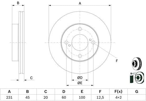 Brake Disc 0 986 479 G92