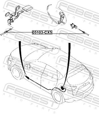 Cable Pull, fuel filler cap/flap unit 05103-CX5 - image 2