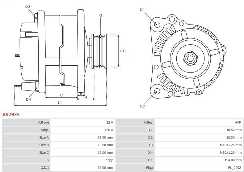 Alternator AS A9293S - image 5