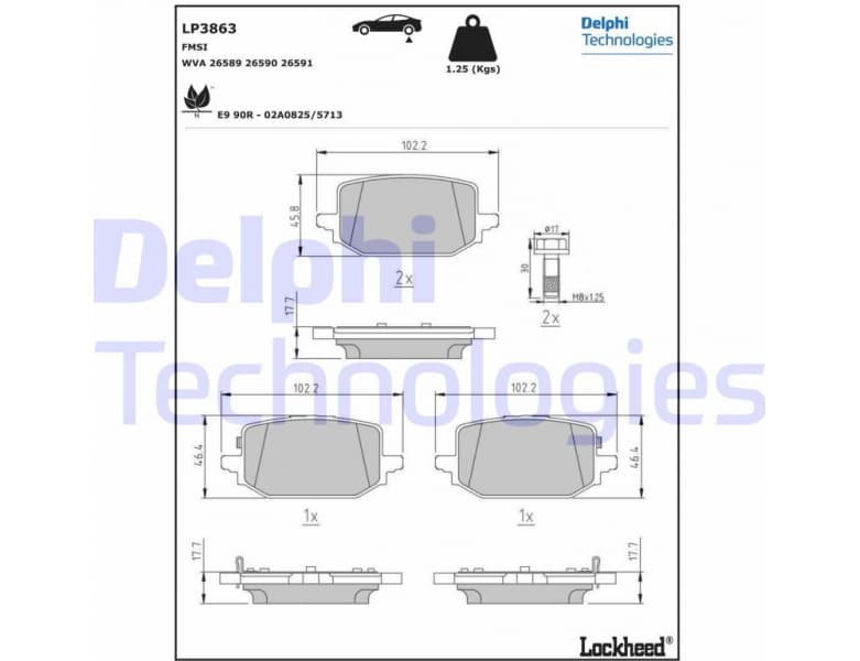 Brake Pad Set, disc brake LP3863