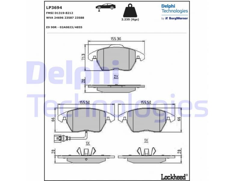 Brake Pad Set, disc brake LP3694