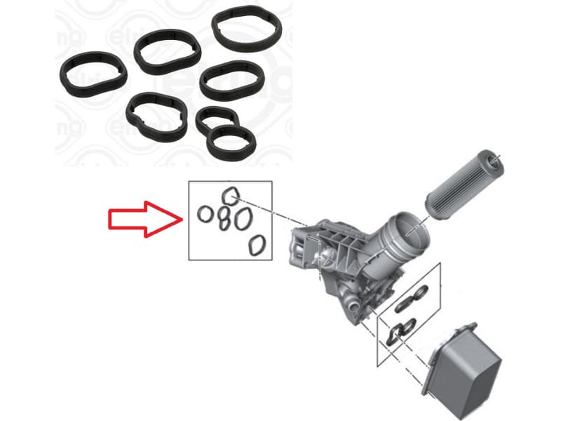 Gasket oil filter flange housing 784.620