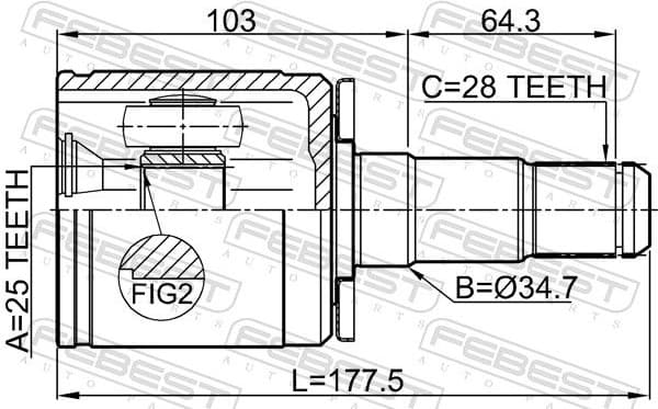Joint Kit, drive shaft 0411-PD4WLH - image 2