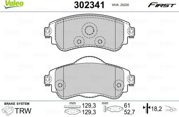 Brake Pad Set, disc brake ESSENTIAL 302341