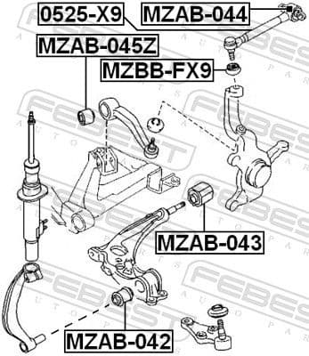 Mounting, control/trailing arm MZAB-043 - image 2