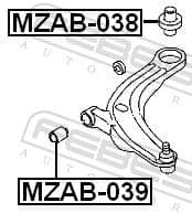 Mounting, control/trailing arm MZAB-039 - image 2
