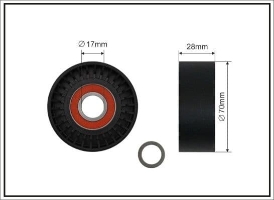 Tensioner Pulley, V-ribbed belt 500011