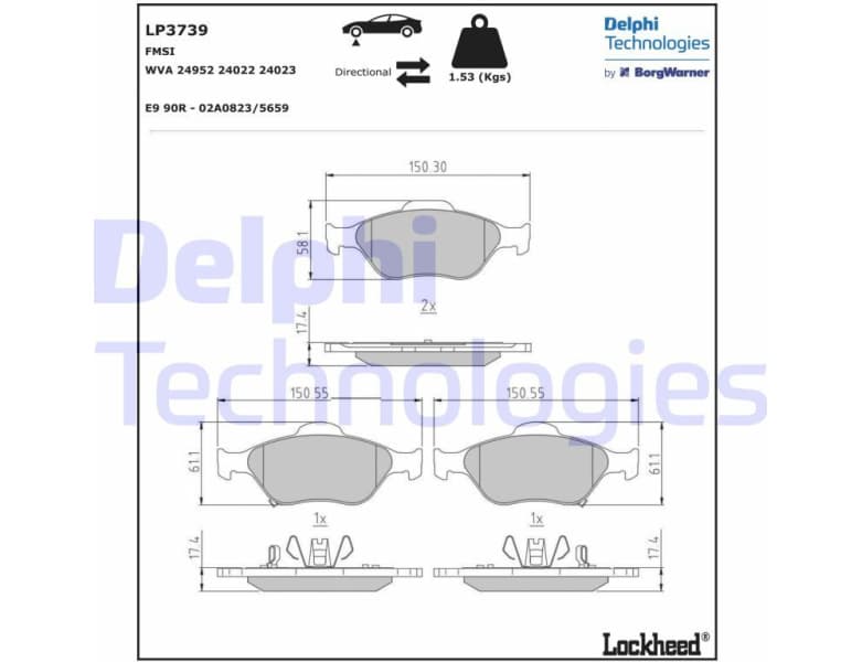 Brake Pad Set, disc brake LP3739