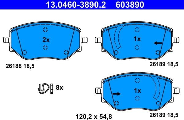 Brake Pad Set, disc brake 13.0460-3890.2