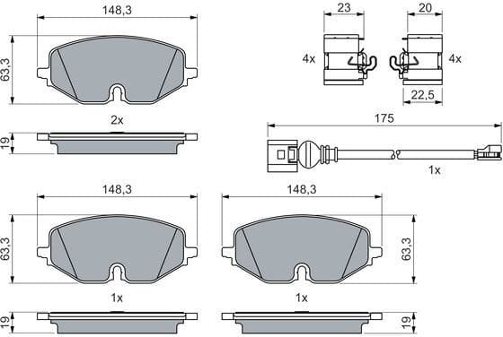Brake Pad Set, disc brake 0 986 460 072