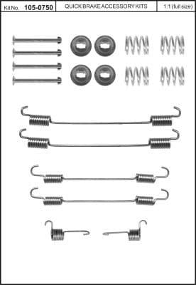 Brake shoes accessory kit 105-0750