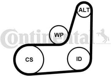 V-ribbed Belt Set 6PK1019 ELAST T2 - image 2
