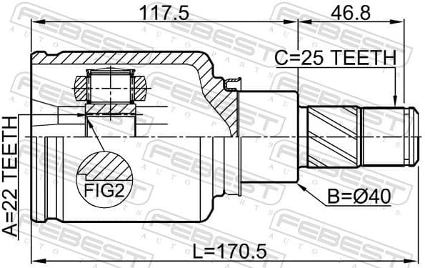 Joint Kit, drive shaft 0211-F15LH - image 2