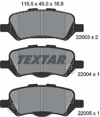 Brake Pad Set, disc brake 2200301