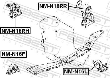 Mounting, engine NM-N16F