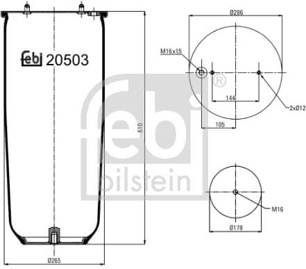 Bellow, air suspension 20503