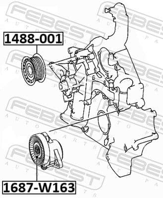 Tensioner Pulley, V-ribbed belt 1687-W163 - image 2