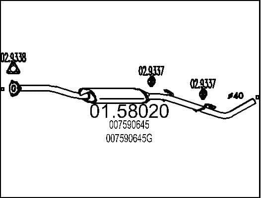 Centre Muffler 01.58020