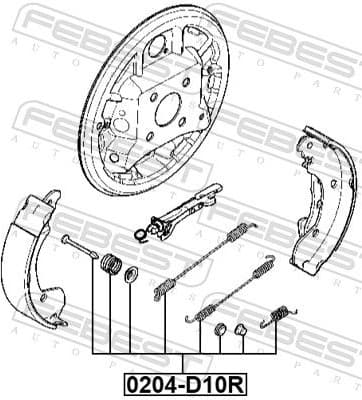 Accessory Kit, parking brake shoes 0204-D10R-KIT - image 2