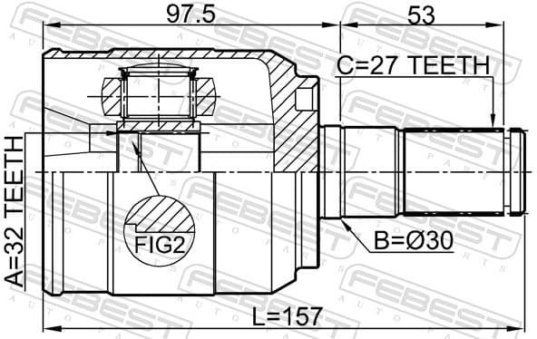 Joint Kit, drive shaft 1211-D7AT2WD - image 2