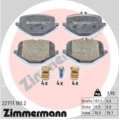 Brake Pad Set, disc brake 22717.180.2