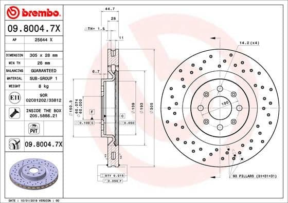 Brake Disc XTRA LINE - Xtra 09.8004.7X