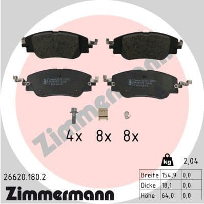 Brake Pad Set, disc brake 26620.180.2