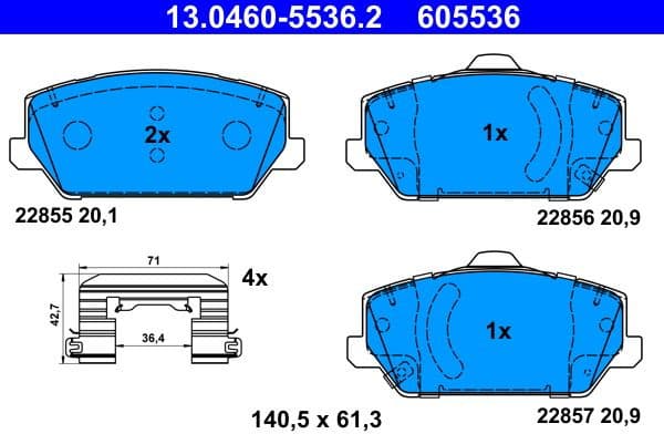 Brake Pad Set, disc brake 13.0460-5536.2
