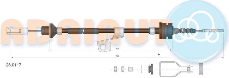 Cable Pull, clutch control 28.0117