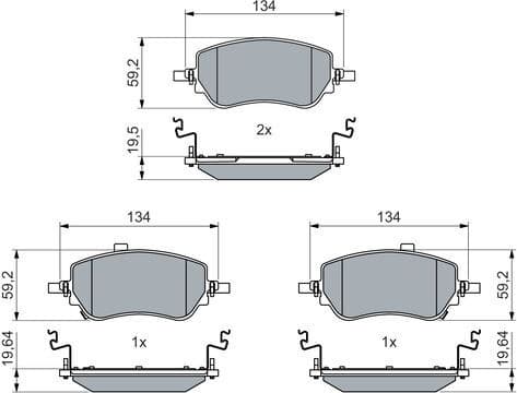 Brake Pad Set, disc brake 0986460015