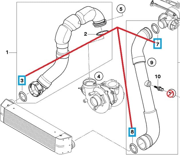 Seal ring, turbocharger, intercooler 11617790547 - image 2