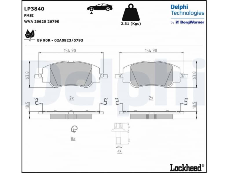 Brake Pad Set, disc brake LP3840
