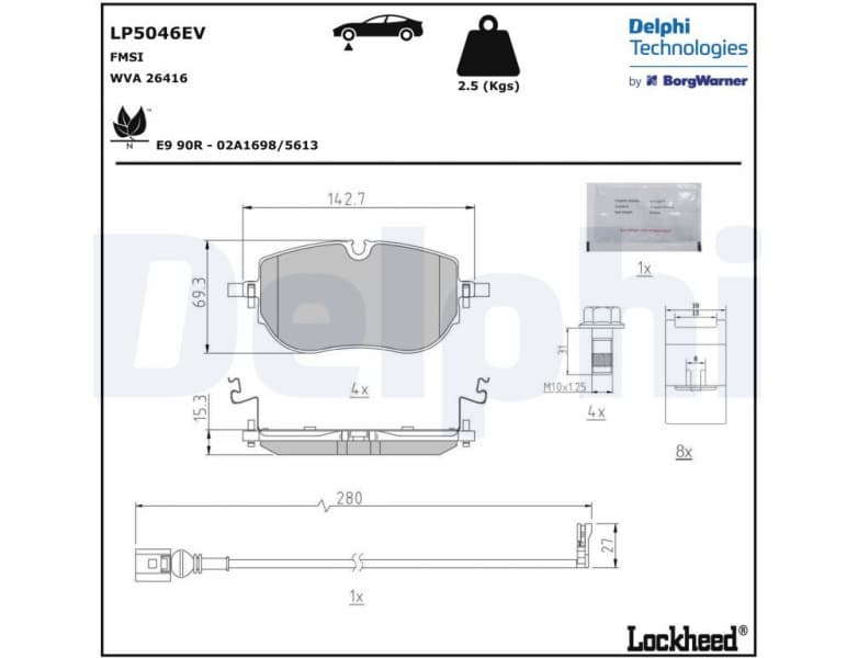 Brake Pad Set, disc brake LP5046EV