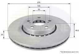 Brake disc, 1pcs FRONT ADC0199V