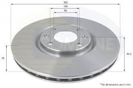 Brake disc, 1pcs FRONT ADC1592V