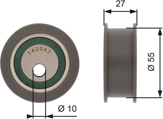 Tensioner Pulley, timing belt PowerGrip™ T42042A