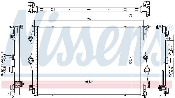 Radiator, engine cooling ** FIRST FIT ** 606815